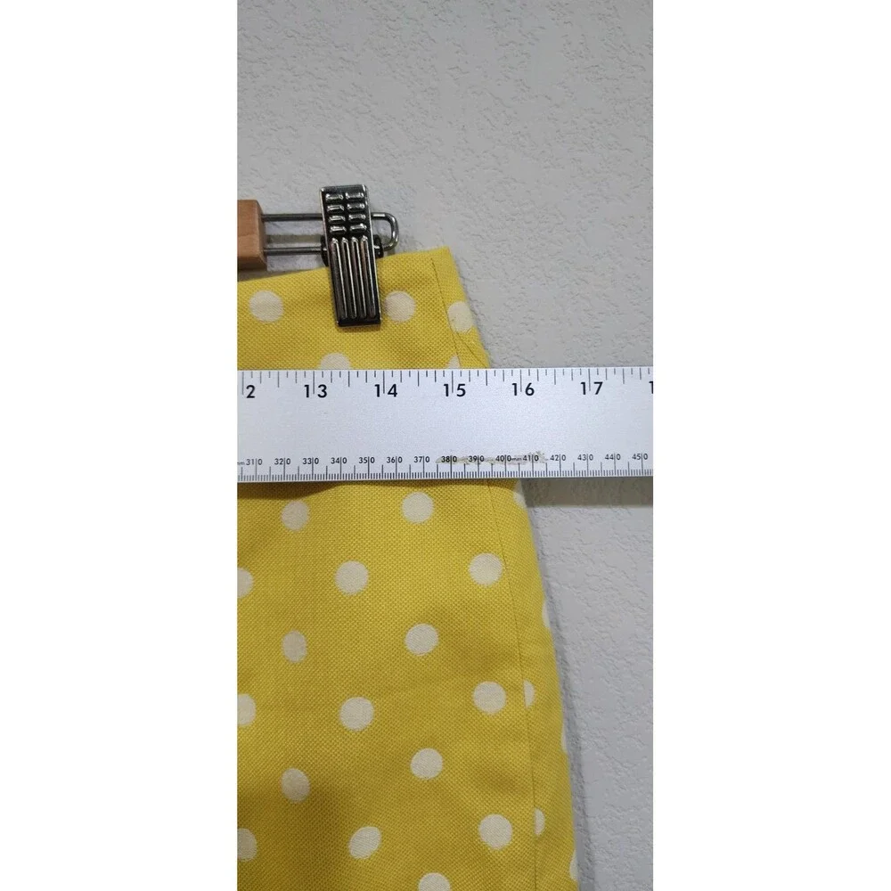 ANN TAYLOR polka dot yellow cotton blend skirt Sz 6